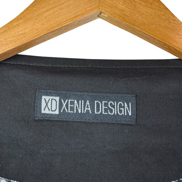 XD Xenia Design Black Poplin Cotton Asymmetrical Zip Moto Jacket - Picture 9 of 12
